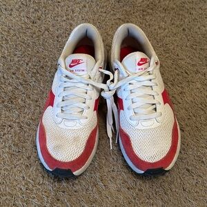 Nike Red and White Air Max Sneakers
